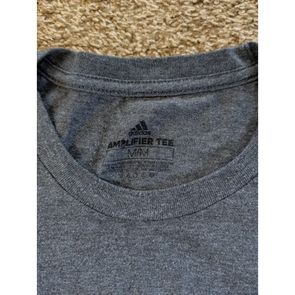 Adidas Gray Black Logo Amplifier T-shirt Men's Medium (M)